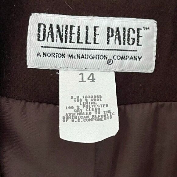 Vintage 80s Womens Brown Wool Oversized Preppy Dark Academia Blazer Sz L - Picture 10 of 10